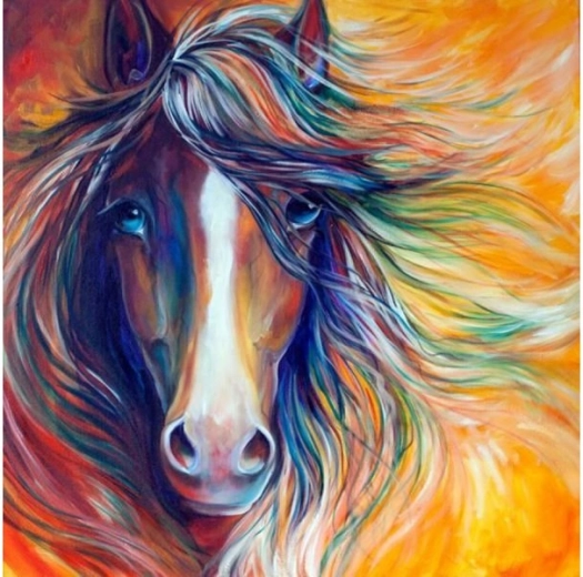 Diamond embroidery (diamond painting) abstract horse 30 × 30 cm