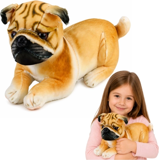 Plišani mops 25 cm, realističan psić za maženje