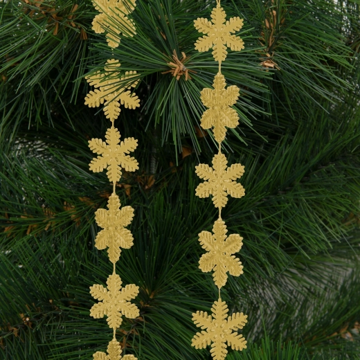 Christmas garland with snowflakes, 2.7 m, gold
