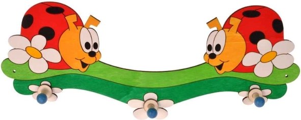 Drveni vješalica s tri kukice bubamare DoDo