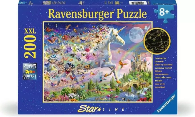 Ravensburger svjetleća slagalica Leptirovi jednorog XXL 200 dijelova
