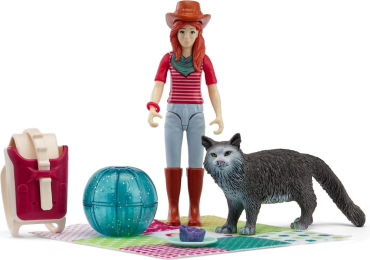 Schleich pocket set piknik zabava s Hannah i mačkom