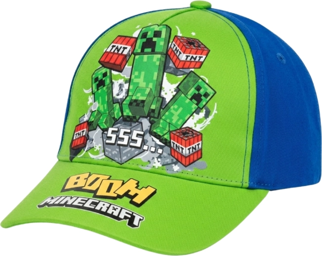 Kids’ Minecraft Creeper baseball cap, green-blue