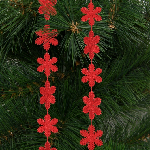 Christmas garland with red snowflakes, 2.7 m