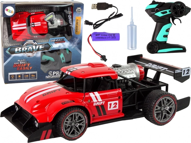 RC sportski automobil 1:16 s efektom pare – Crveno