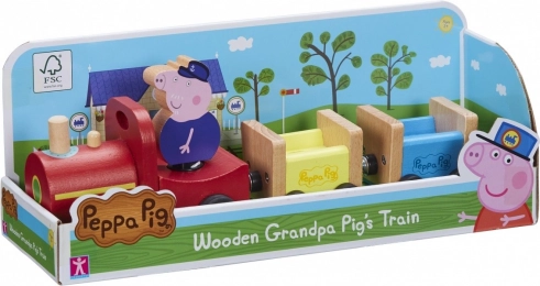 Drveni vlakić Peppa Pig s djedom Prasom