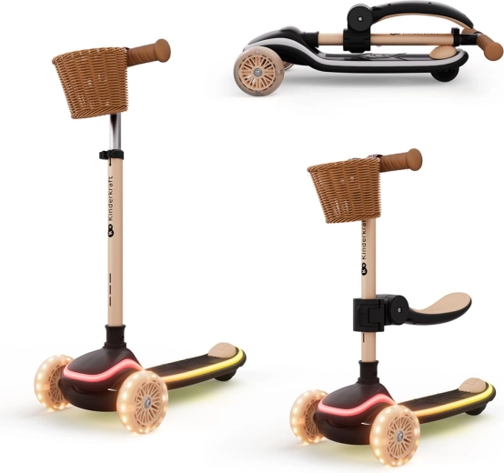Kinderkraft RAKET UP 2u1 romobil i guralica sa sjedalom beige