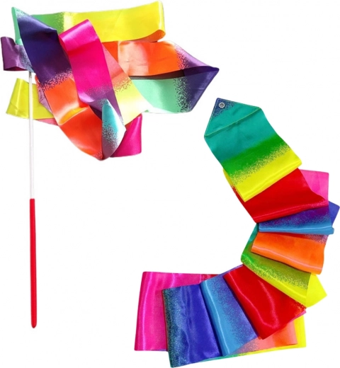 Šarena gimnastička traka za ples i vježbanje 205 x 5 cm