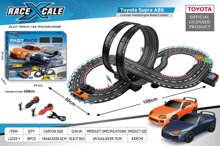 Toyota Supra Remote-Controlled Racing Track 1:43, 109 × 60 cm