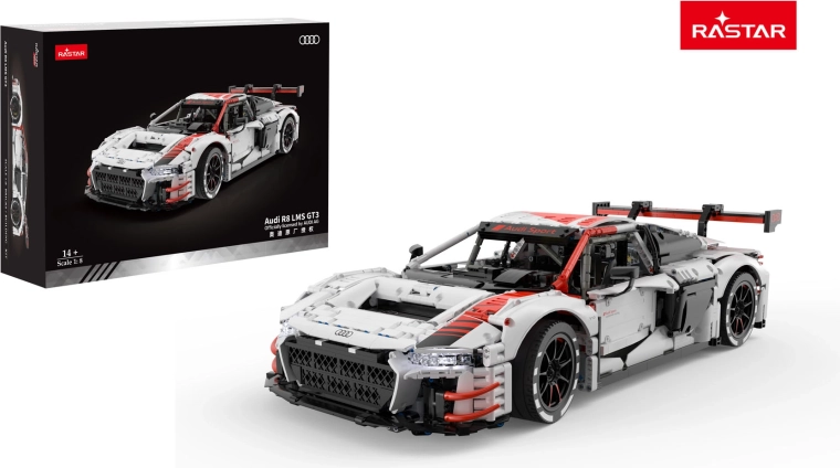 Komplet za sastavljanje modela automobila RASTAR Audi R8 LMS GT3 1:8 bijela