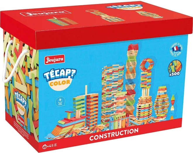 Jeujura drvena građevna set Técap Color 500 dijelova