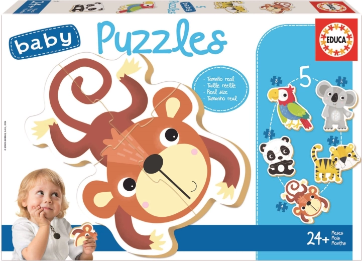 Educa baby puzzle Divlje životinje 5u1 (3–5 dijelova)
