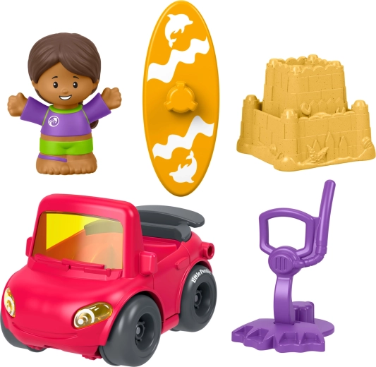 Fisher-Price Little People set s autićem, figurom i dodacima – dan na plaži
