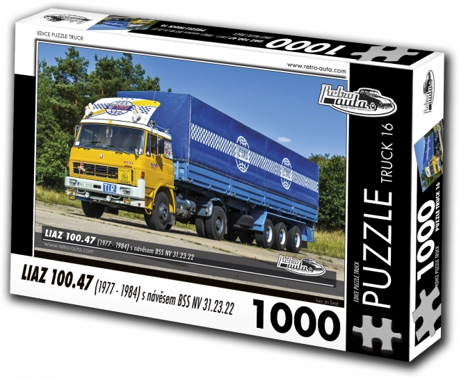 Puzzle retro‑auta kamion Liaz 100.47 s poluprikolicom BSS NV 31.23.22 (1977–1984) – 1000 dijelova