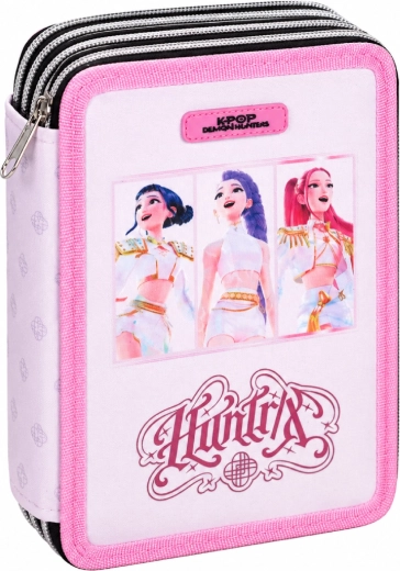 Troslojna školska pernica KPop Demon Hunters Huntrix – potpuno opremljena - 1 komad