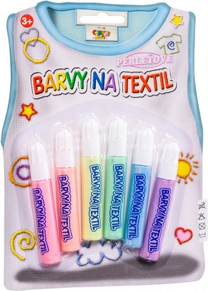 Creatoys biserne boje za tekstil, set 6 kom