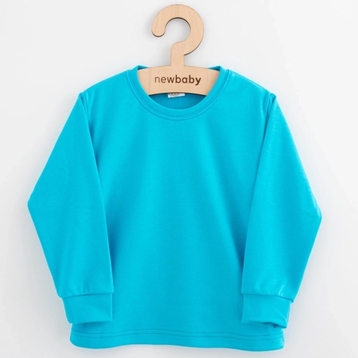 Dječja pamučna majica dugih rukava New Baby Kindergarten tirkizna 116