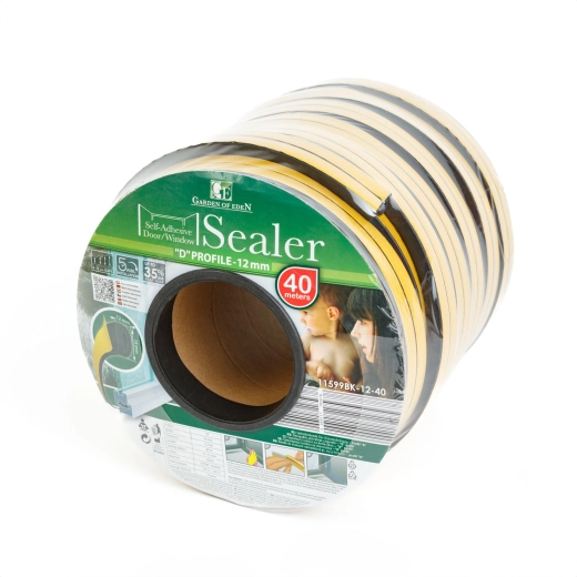 Self-adhesive rubber D-profile sealing strip for doors and windows 40 m