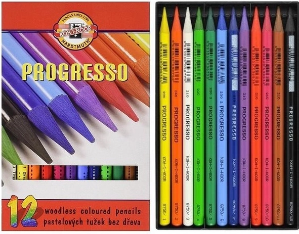 Bezdrevne vodotopive bojice Progresso Aquarell 12 kom KOH‑I‑NOOR