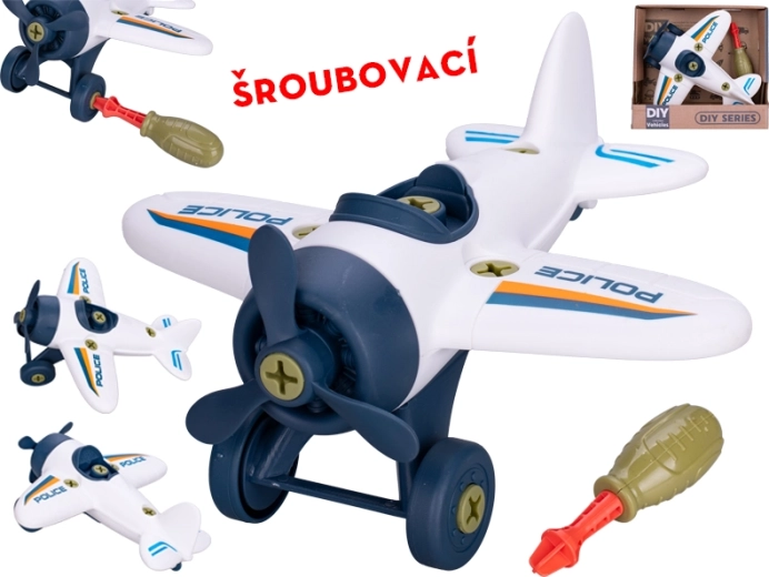 Vijčani avion za djecu 18 cm s dječjim odvijačem