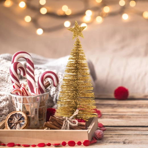 Glittery festive appearance