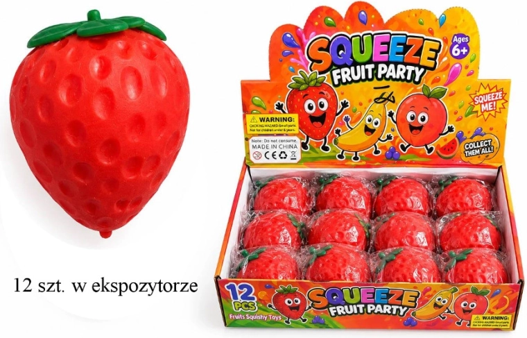 Anti-stress squeeze ball strawberry - 1 piece