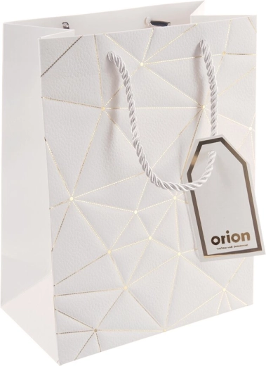 Poklon papirnata vrećica s mrežastim uzorkom, bijela 18 × 10 × 23 cm