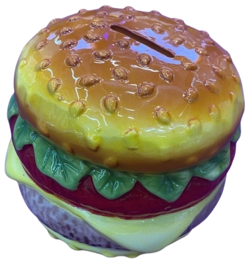 Keramička kasica-prasica hamburger