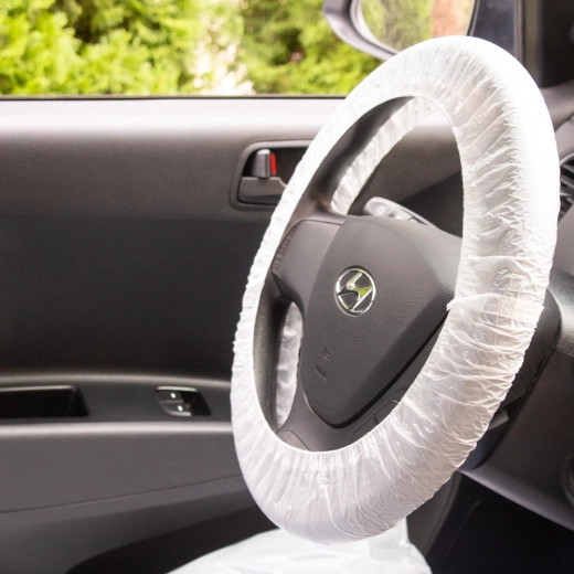 Clean steering wheel during servicing