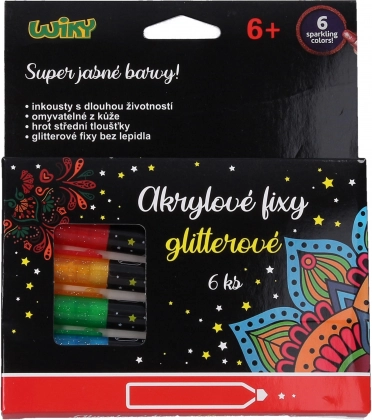 Set od 6 Glitter akrilnih markera