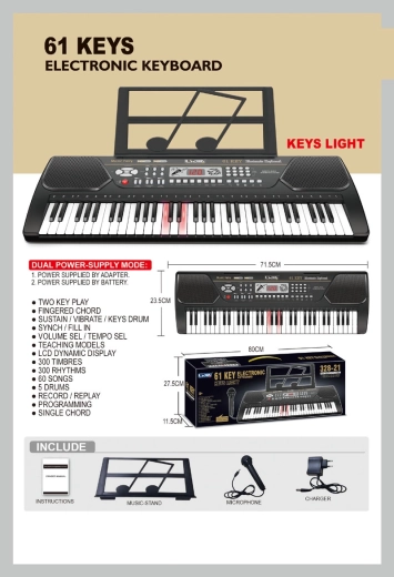 Elektroničke klavijature s 61 tipkom i mikrofonom