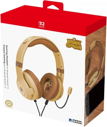 Gaming slušalice HORI za Nintendo Switch 2 Animal Crossing Wood Brown