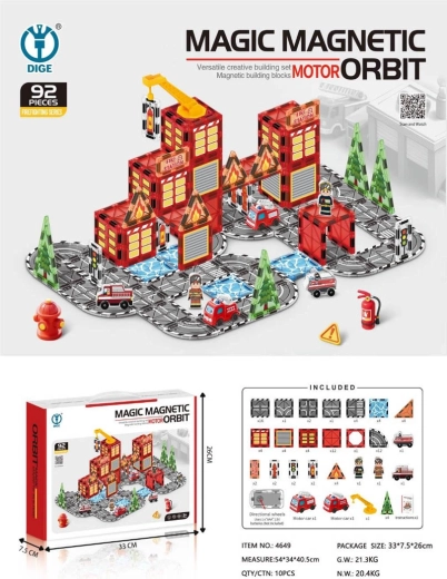 Magnetic Building Set Firefighters 92 Pieces