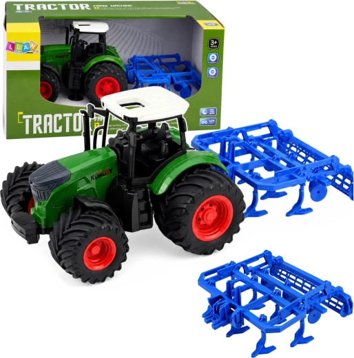 Poljoprivredni traktor s kultivatorom 1:24 zeleni