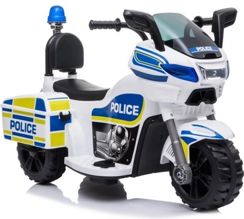 Dječji policijski električni motor na baterije bijeli