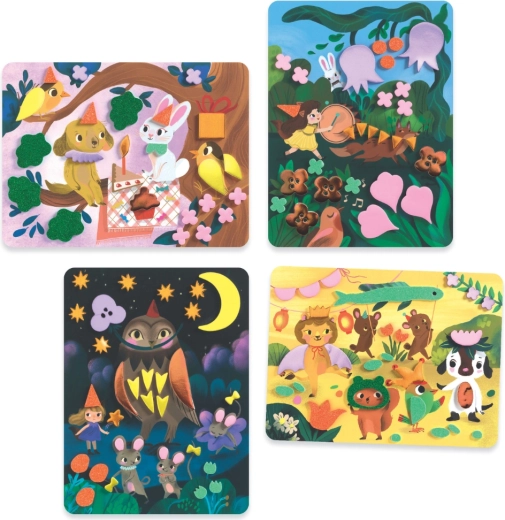 Četiri ilustrirane podloge pune boja