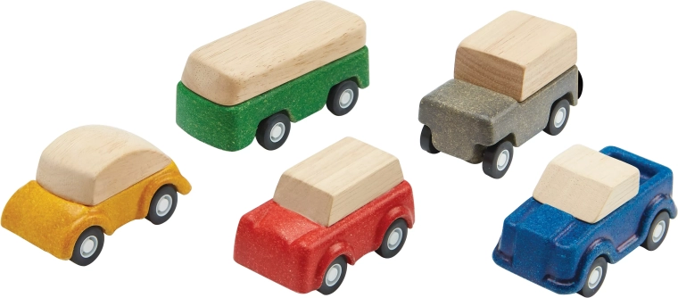 PlanToys PlanWorld drveni autići – set od 5 vozila