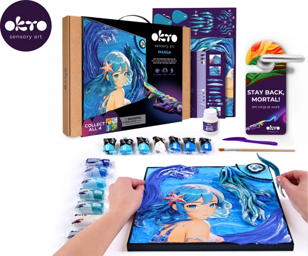 Okto manga motiv elemenata Voda 30 × 40 cm kreativni set