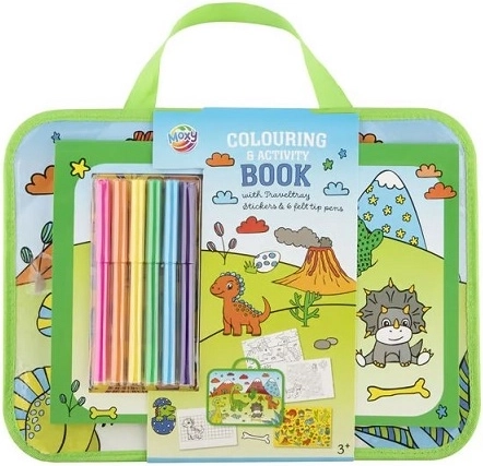 Set bojanki i aktivnosti s dinosaurima u pernici s patentnim zatvaračem