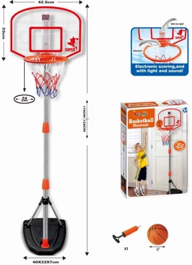Košarkaški set s podesivom visinom 170 cm