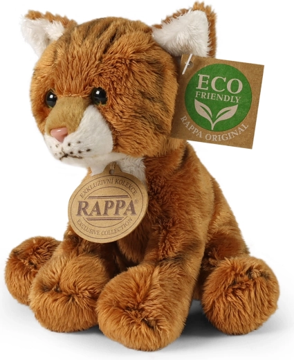Plišana mačka riđa, sjedeća 14 cm, eco friendly