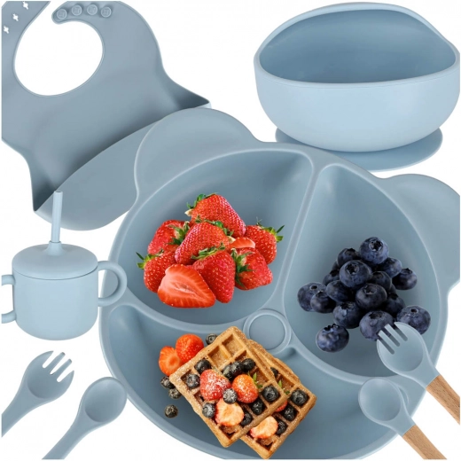 Silicone Baby Dining Set 8 Pieces Mint