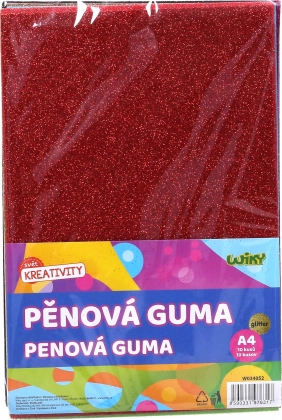 Pjenasta guma A4 sa šljokicama, 10 kom