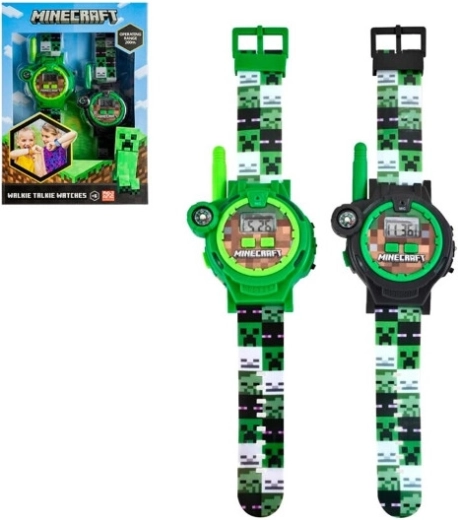 Minecraft dječji satovi s walkie-talkiejem (set 2 kom) s LED svjetiljkom i kompasom