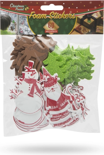 60 Christmas stickers in the pack