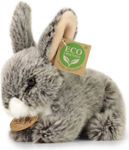 Plišana ležeća zečica tamnosive boje Eco-Friendly 17 cm