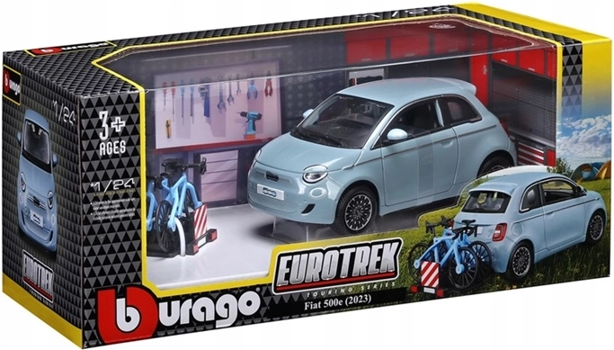 BBU eurotrek Fiat 500E touring plavi 1:24