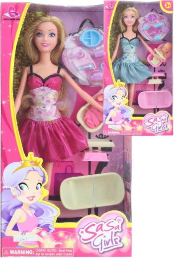Moderna mama lutka s bebom i dodacima 30 cm - 1 set