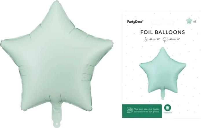 Folijski balon Zvijezda mat zelena 48 cm