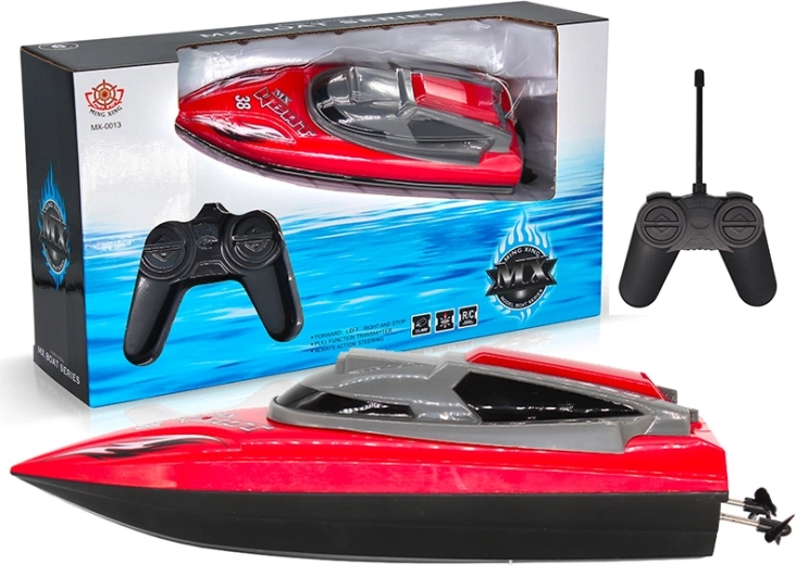 R/C brod crveni s 4-kanalnim upravljanjem